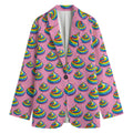 Rainbow Poop Pattern Print Women's Cotton Blazer