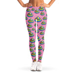 Rainbow Poop Pattern Print Women's Leggings