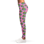 Rainbow Poop Pattern Print Women's Leggings