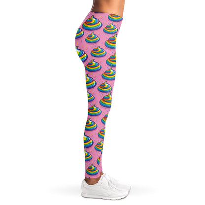 Rainbow Poop Pattern Print Women's Leggings