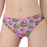 Rainbow Poop Pattern Print Women's Panties