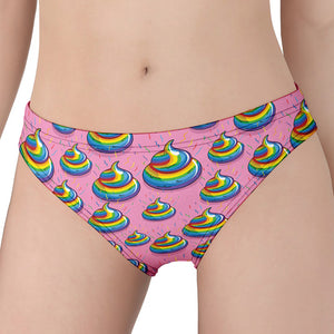 Rainbow Poop Pattern Print Women's Panties