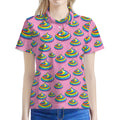 Rainbow Poop Pattern Print Women's Polo Shirt