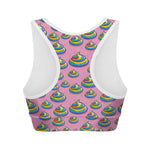 Rainbow Poop Pattern Print Women's Sports Bra