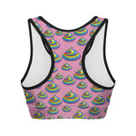 Rainbow Poop Pattern Print Women's Sports Bra