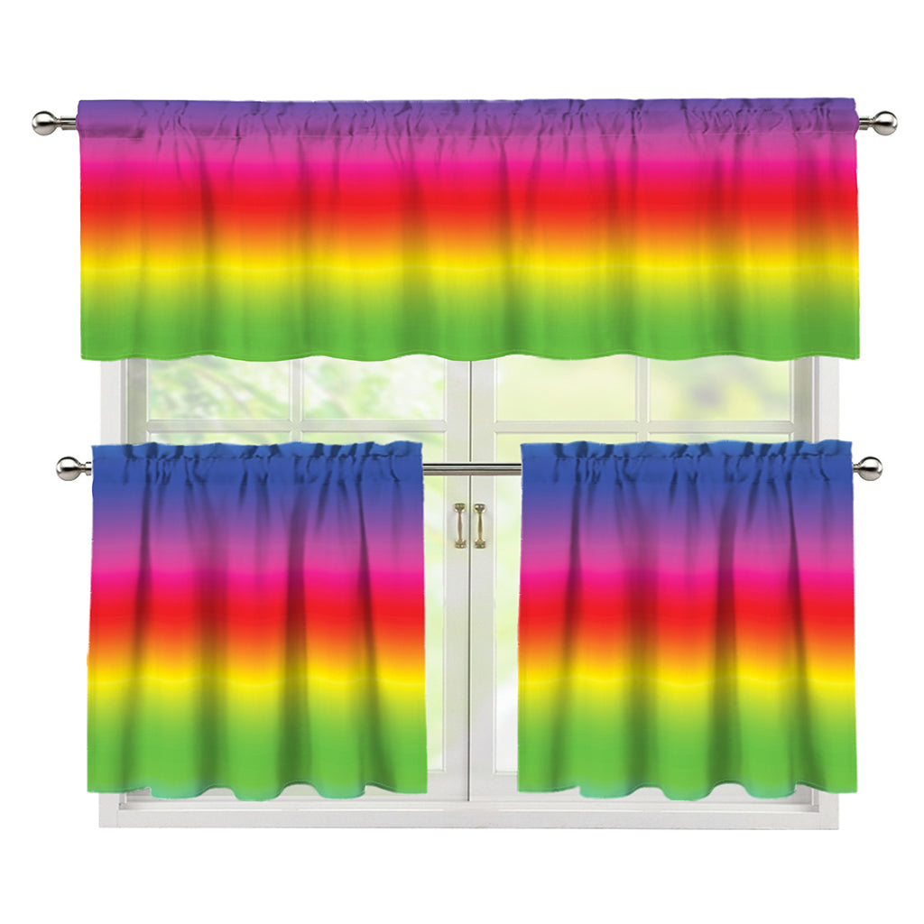 Rainbow Print 3 Piece Kitchen Curtains