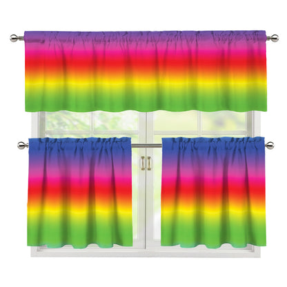 Rainbow Print 3 Piece Kitchen Curtains