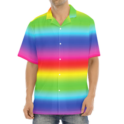 Rainbow Print Aloha Shirt