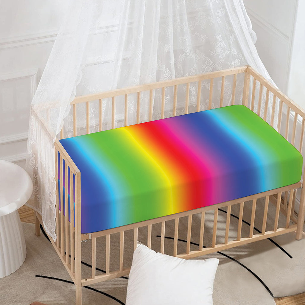 Rainbow Print Baby Crib Sheet