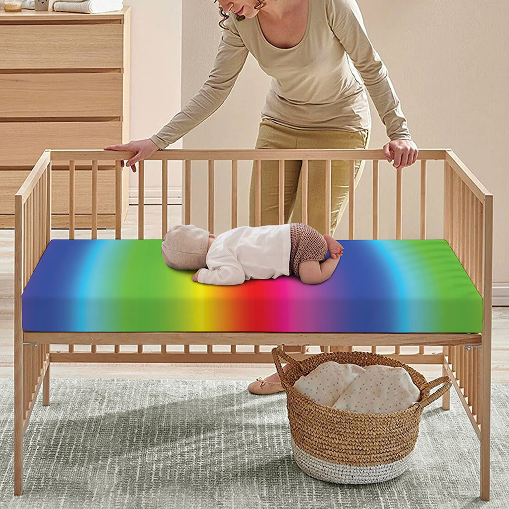 Rainbow Print Baby Crib Sheet