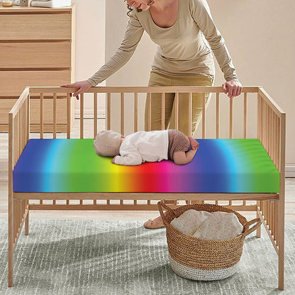 Rainbow Print Baby Crib Sheet