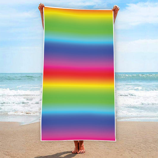 Rainbow Print Beach Towel