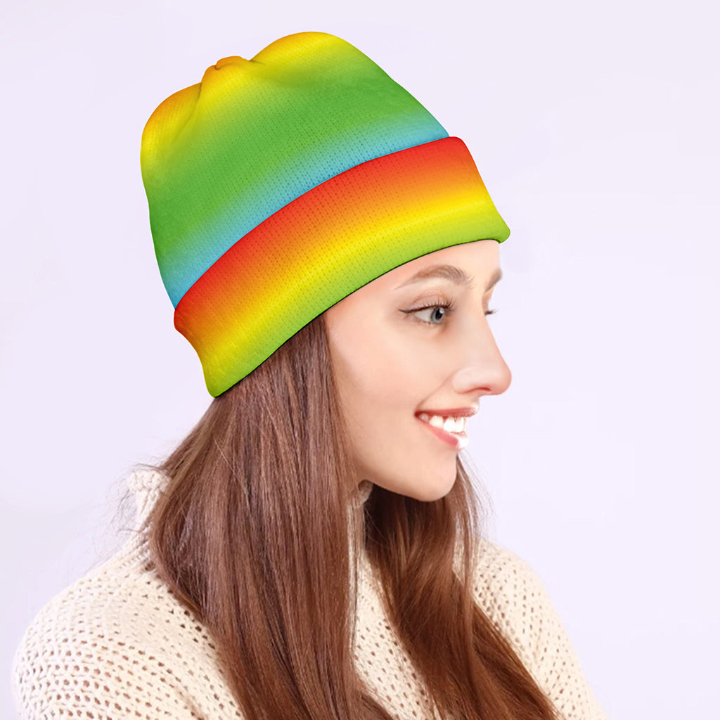 Rainbow Print Beanie