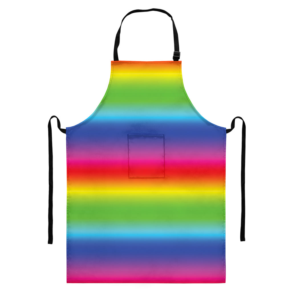 Rainbow Print Bib Apron With Pocket