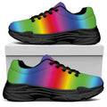 Rainbow Print Black Chunky Shoes