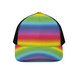 Rainbow Print Black Mesh Trucker Cap