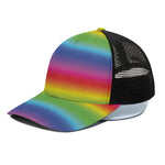 Rainbow Print Black Mesh Trucker Cap