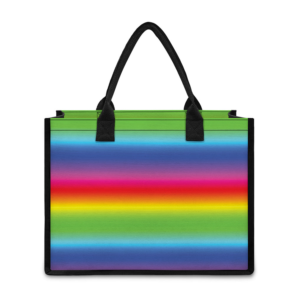 Rainbow Print Canvas Tote Bag