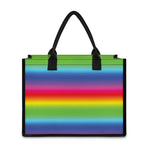 Rainbow Print Canvas Tote Bag