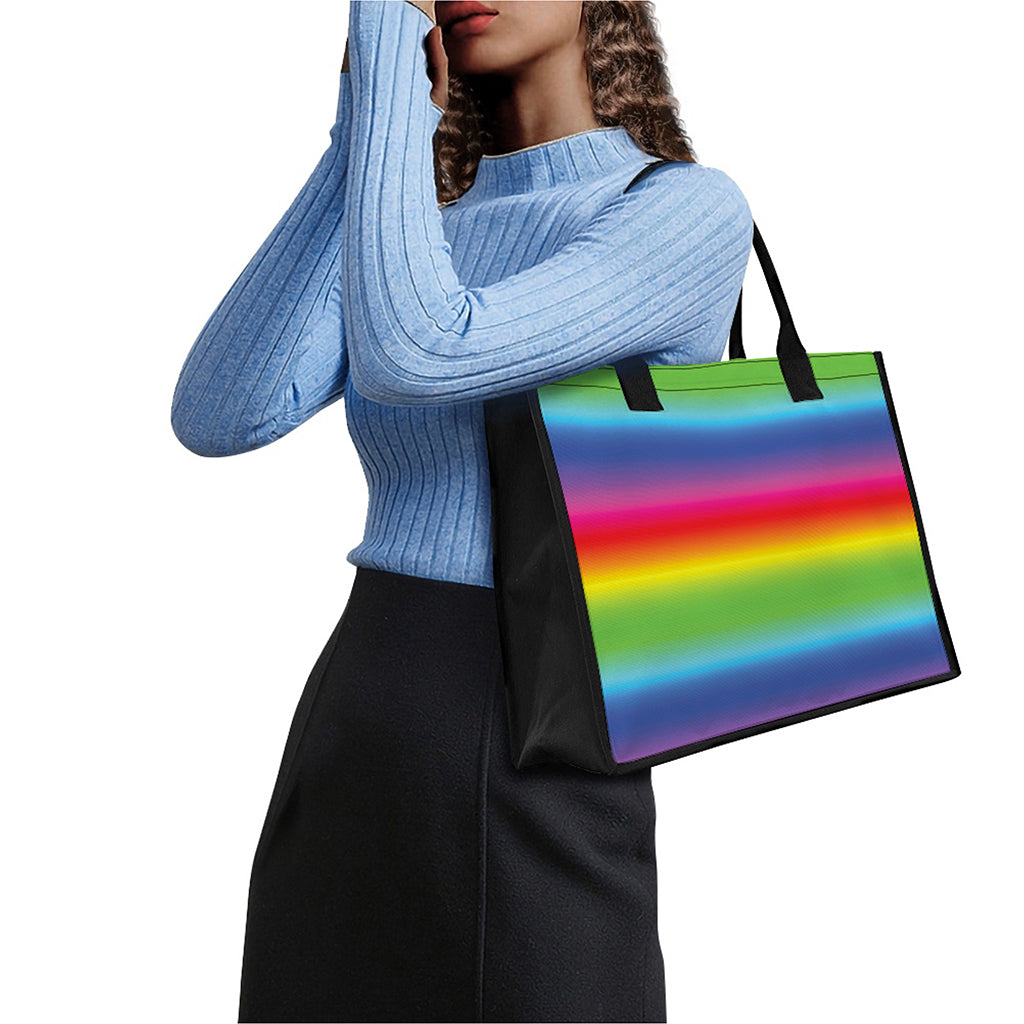Rainbow Print Canvas Tote Bag
