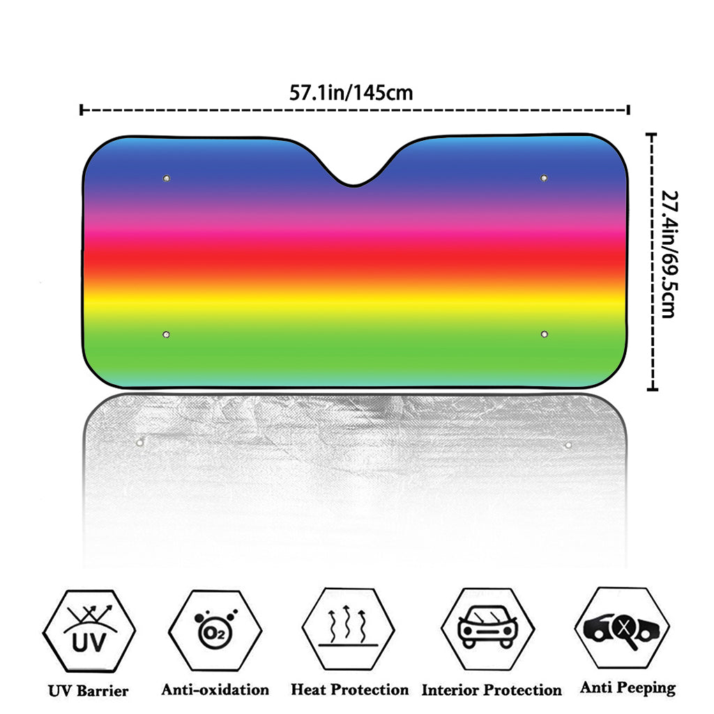 Rainbow Print Car Windshield Sun Shade