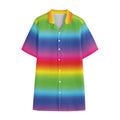 Rainbow Print Cotton Hawaiian Shirt