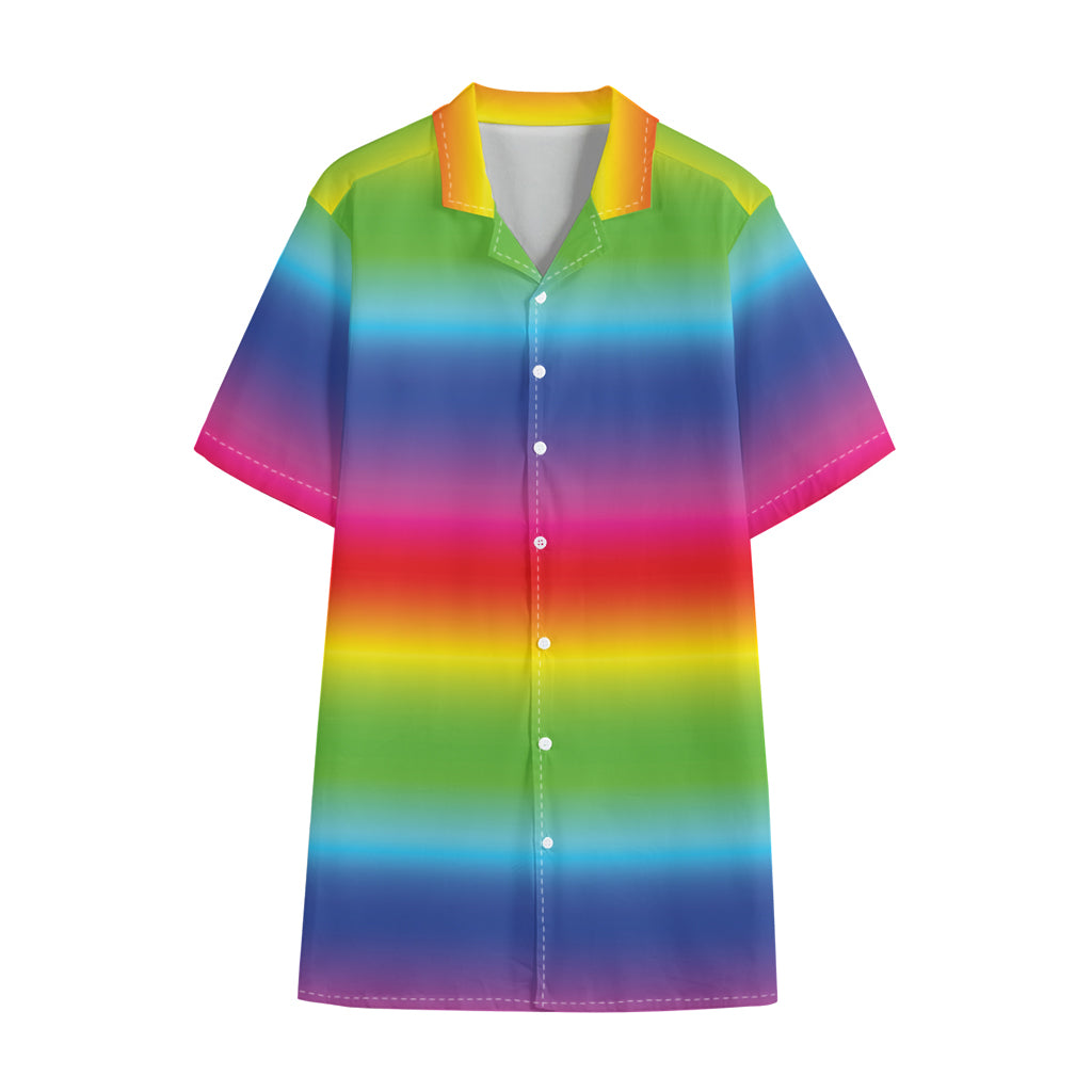 Rainbow Print Cotton Hawaiian Shirt