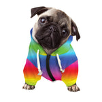 Rainbow Print Dog Zip Up Hoodie