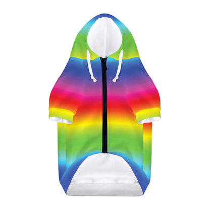 Rainbow Print Dog Zip Up Hoodie