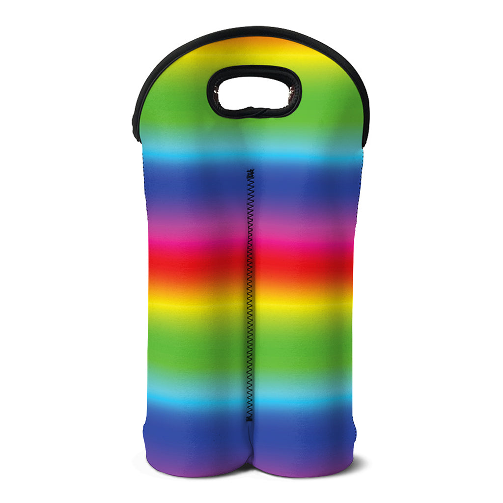 Rainbow Print Double Neoprene Wine Tote