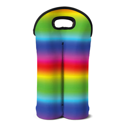 Rainbow Print Double Neoprene Wine Tote
