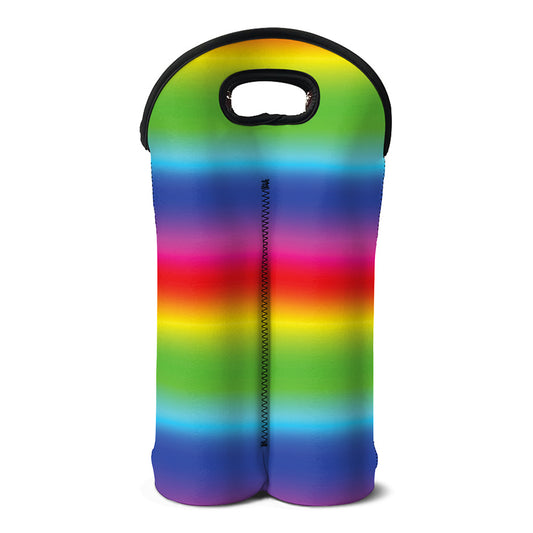 Rainbow Print Double Neoprene Wine Tote