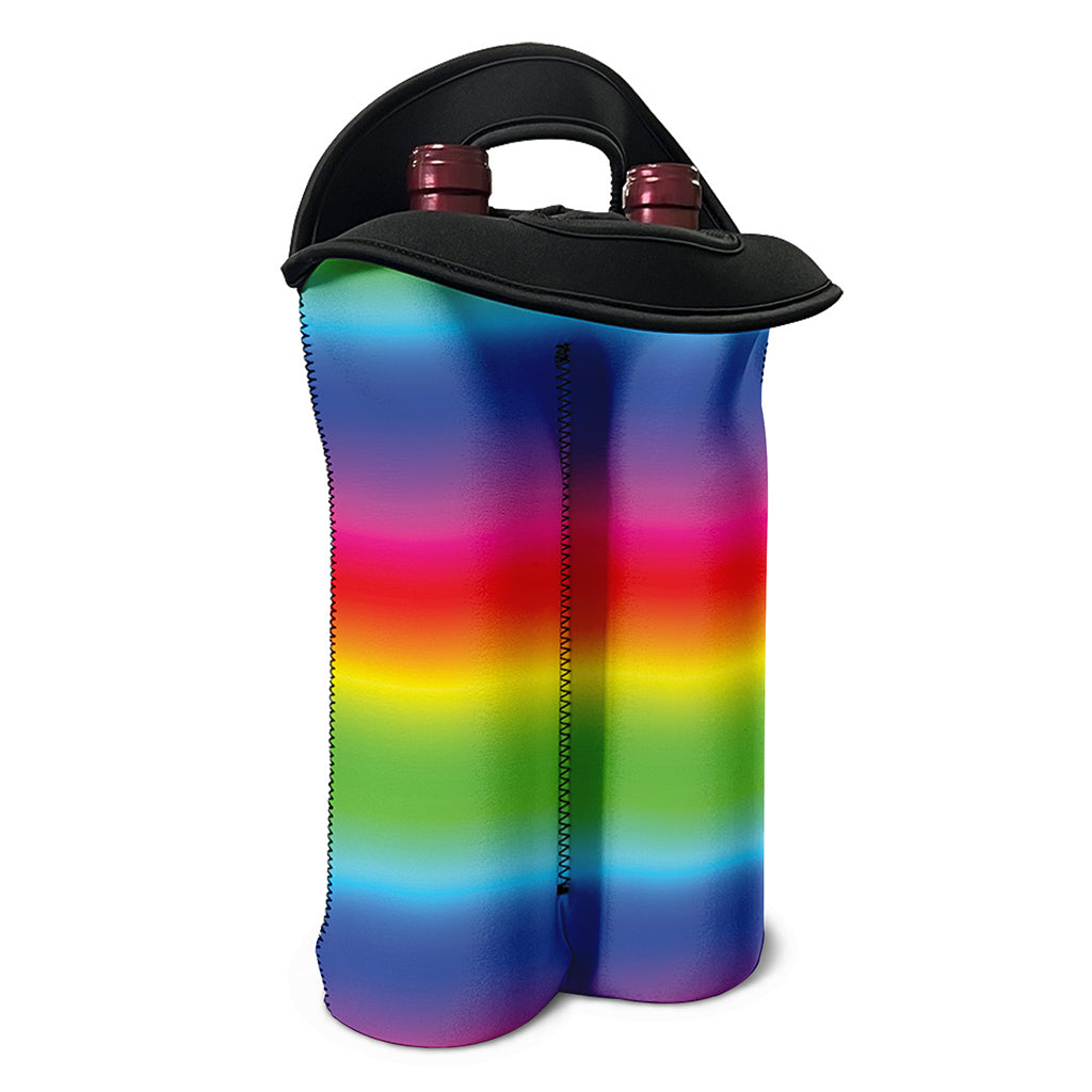 Rainbow Print Double Neoprene Wine Tote