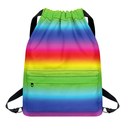 Rainbow Print Drawstring Backpack