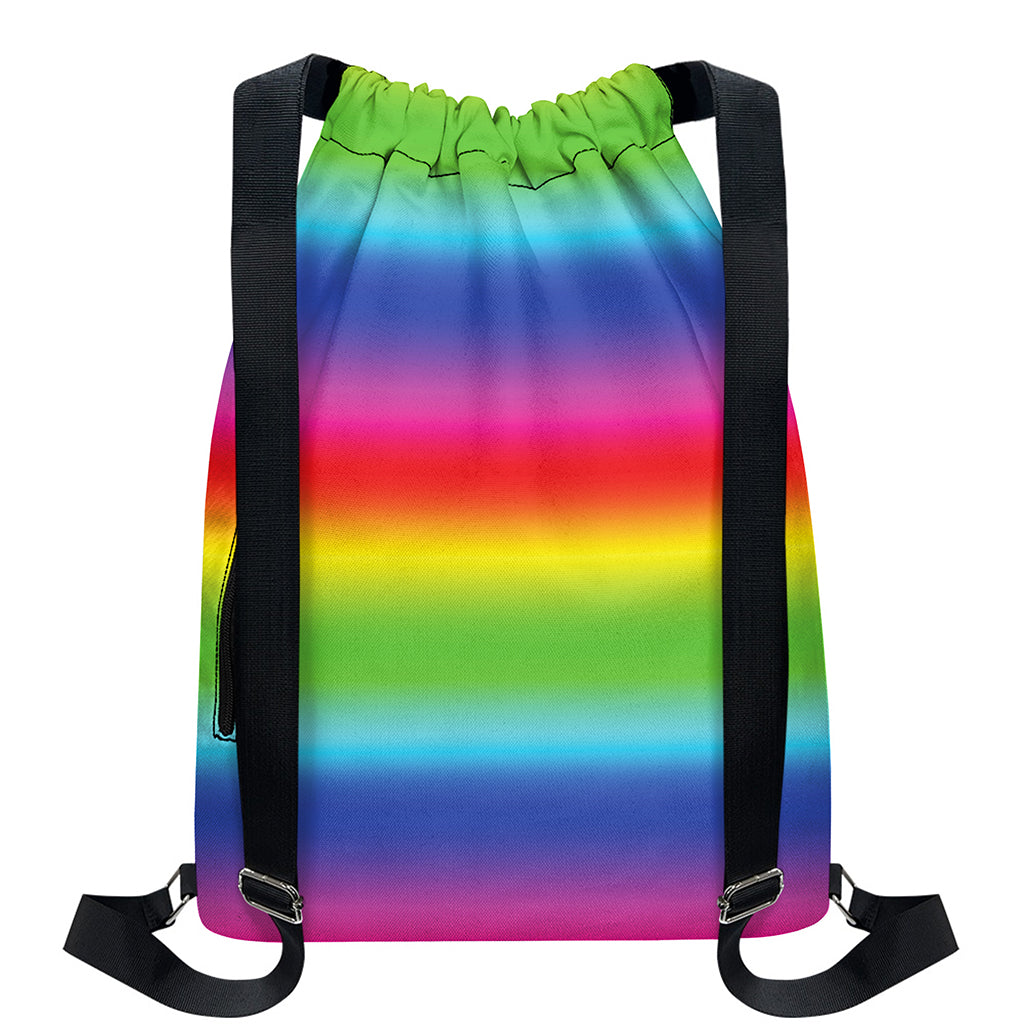 Rainbow Print Drawstring Backpack