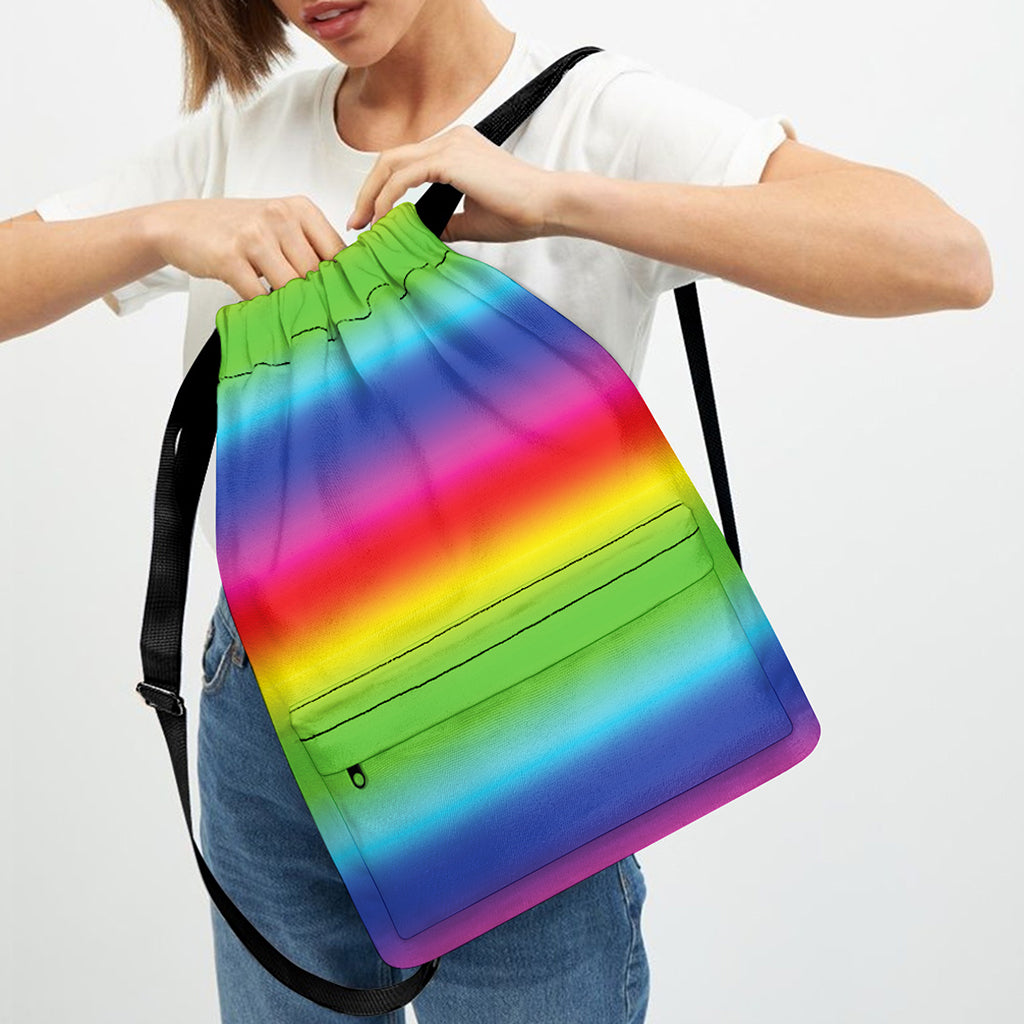 Rainbow Print Drawstring Backpack