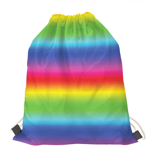 Rainbow Print Drawstring Bag