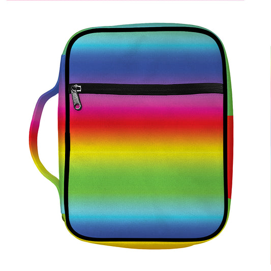 Rainbow Print Front Pocket Bible Bag