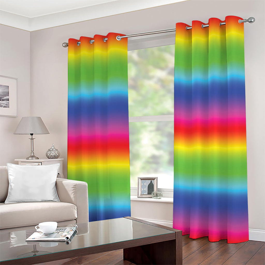 Rainbow Print Grommet Curtains