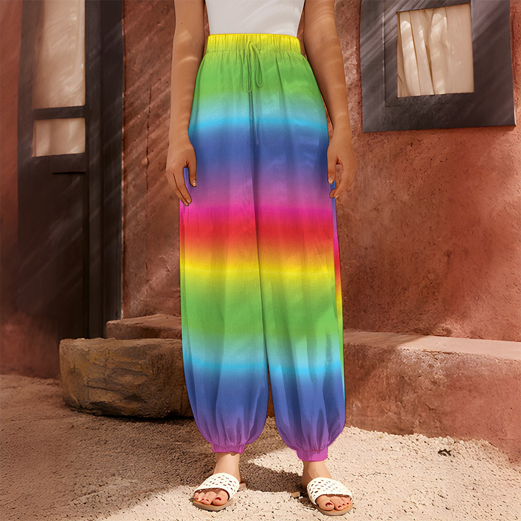 Rainbow Print Harem Pants