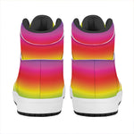 Rainbow Print High Top Leather Sneakers
