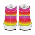 Rainbow Print High Top Leather Sneakers