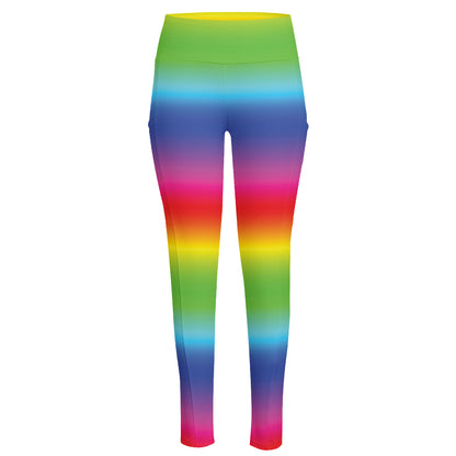 Rainbow Print High-Waisted Pocket Leggings