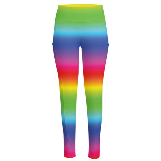 Rainbow Print High-Waisted Pocket Leggings