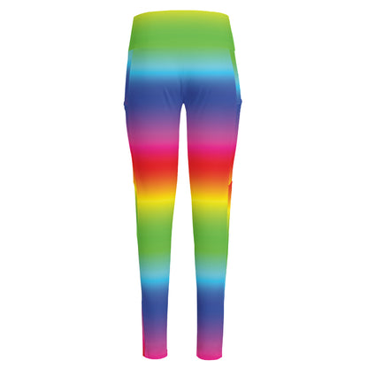 Rainbow Print High-Waisted Pocket Leggings