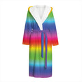 Rainbow Print Hooded Bathrobe