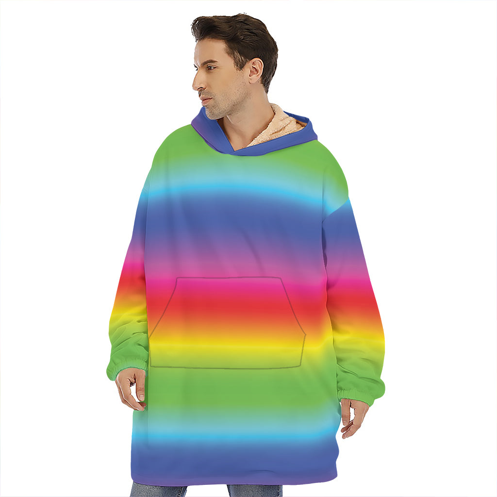 Rainbow Print Hoodie Blanket