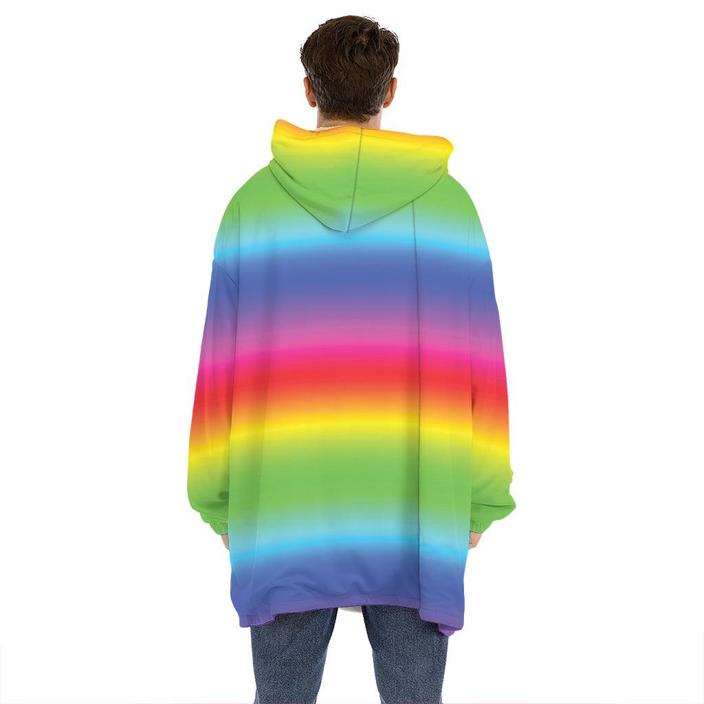 Rainbow Print Hoodie Blanket