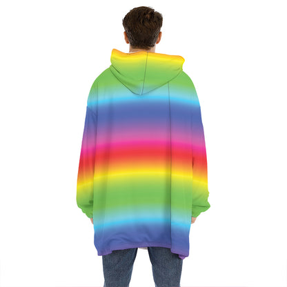Rainbow Print Hoodie Blanket