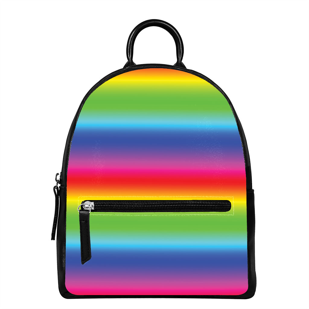 Rainbow Print Leather Backpack